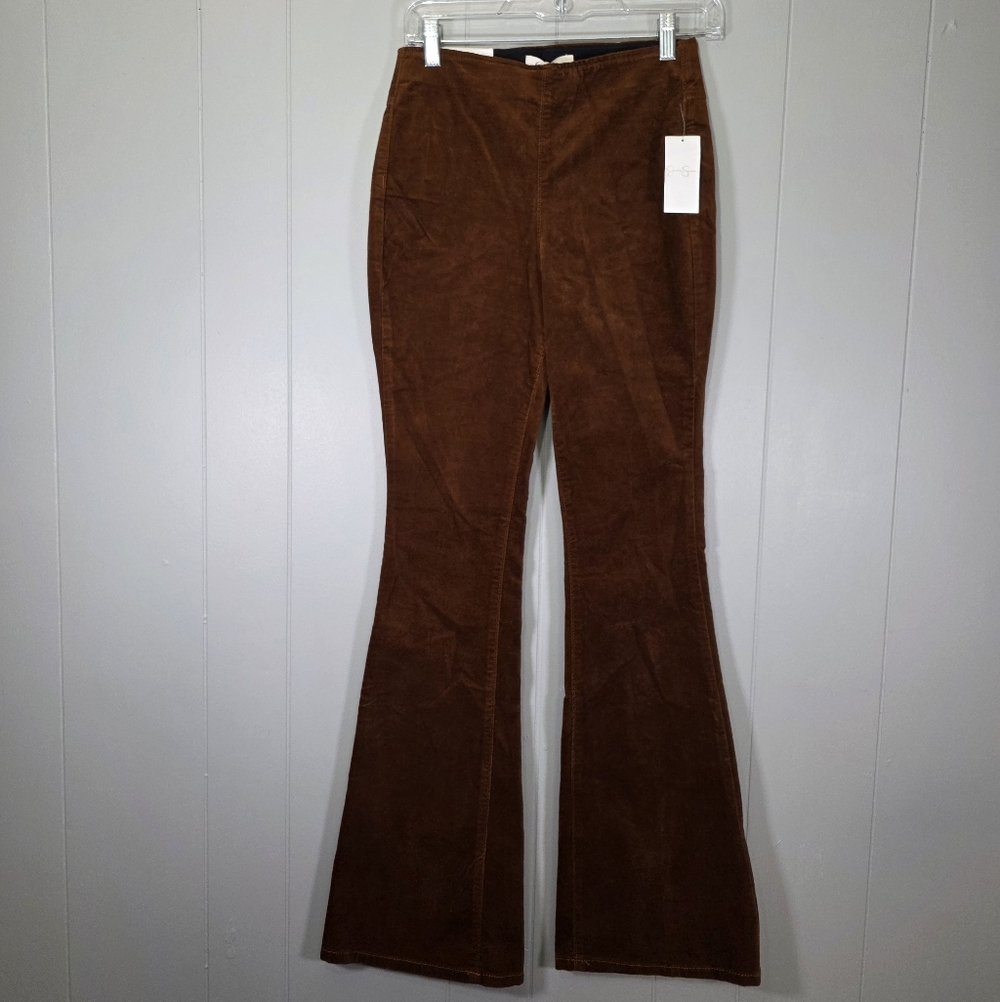 Jessica Simpson Brown Saddle Pull On Flare Pants Size 26